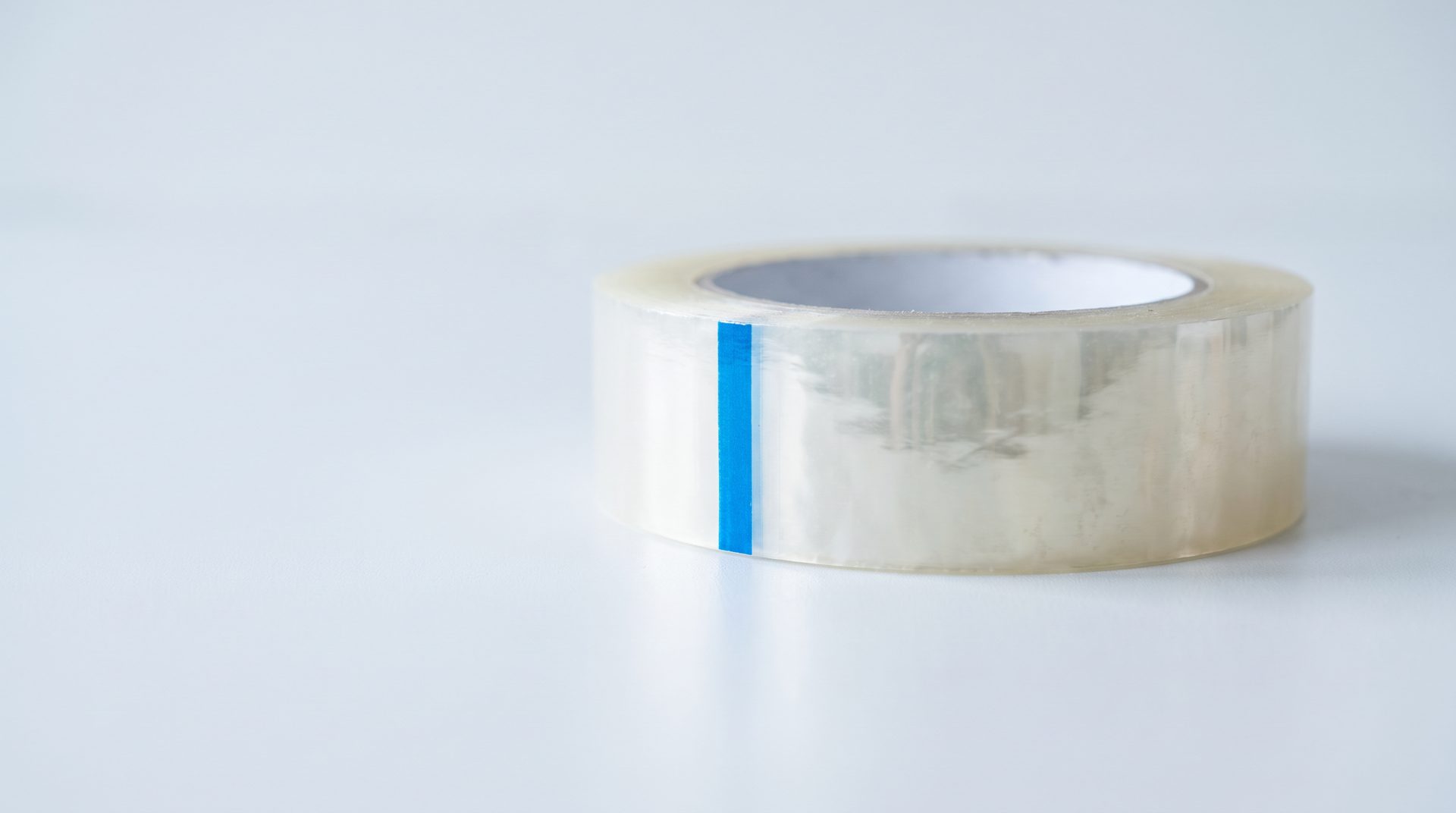 The same roll with a blue stripe marking the end